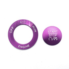 Edinstry Push Start Button Cover for Dodge Challenger Charger RAM 1500 2015–2021, Aluminum Alloy Ignition Trim Ring, Purple Interior Accessory