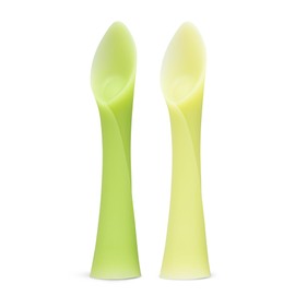 Olababy 100% Silicone Soft-Tip Training Spoon for Baby Led Weaning 2pack (Kiwi/Lemon)