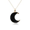 Simple Resin Moon Necklace Imitated Druzy Crescent Charm Pendant Crystal