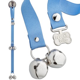 PoochieBells The Original Dog Potty Doorbell, Dog Bells for Potty Training & Puppy Housebreaking, Potty Train Your Dog in Days, Made in America, Hydrangea Blue
