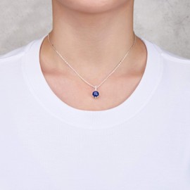 Philip Jones Sterling Silver Lapis Gemstone Necklace