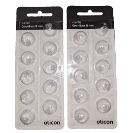 Oticon 2 Pack (20 Total) Oticon & Sonic MiniFit 8mm OpenBass Domes For Hearing Aids