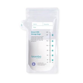 50 bolsas de almacenamiento de leche materna - Bolsa de almacenamiento de leche materna sin BPA, doble sello resistente a fugas, indicador de temperatura, boquilla de fácil vertido