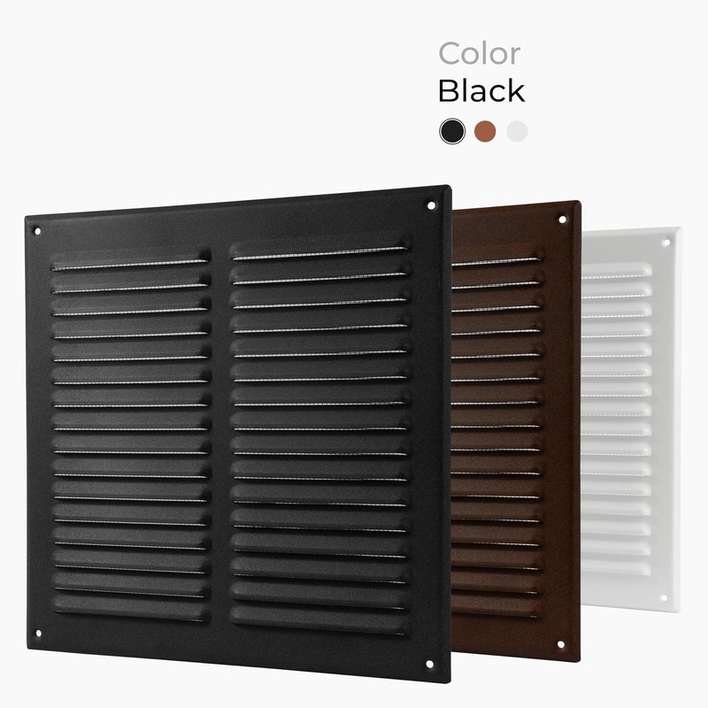 HVAC OV 6 x 6 Inch (Opening Size) Black Galvanized