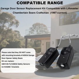 QSDIYRF Garage Door Sensor 41A5034 Safety Sensor Kit,Compatible with Liftmaster Chamberlain Craftsman Garage Door Opener Replacement for Chamberlain Garage Door Sensors Made After 1997