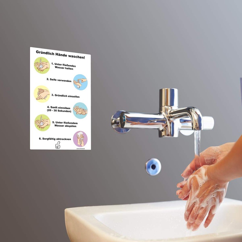 Sign Hands Washing Instructions 20 x 30 cm Sign Hand