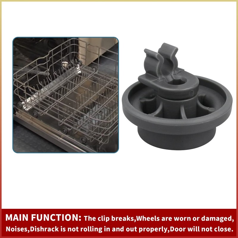 4 Pcs 4581DD3003B Dishwasher Lower Rack Wheels, Bottom Dishrack Roller