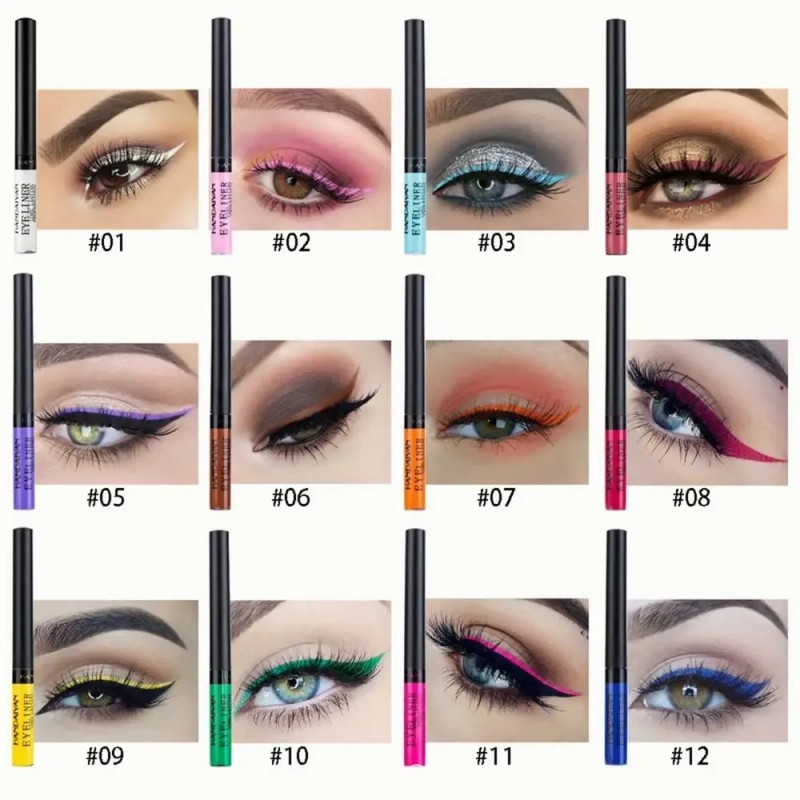 Delineador Líquido Mate para Ojos, Pack de 12 Colores de