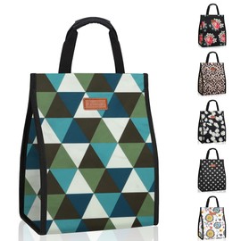 Lunch Bags for Women Insulated Reusable Lunch Tote with Internal Pocket, Lunch Tote bag for Work（Triangle）