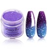 28g/Box Blue and Purple Gliiter Temperature Color Change Dip Powder