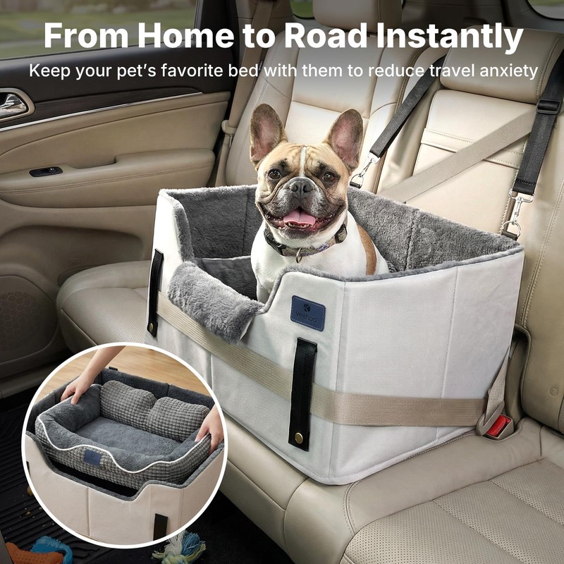 Veehoo Dog Car Seat for Small Medium Dogs Back Seat