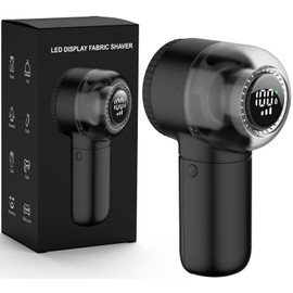 Fabric Shaver Electric Lint Remover Rechargeable Sweater Shaver Dual Protection Removable Bin Easy Remove Fuzz Lint Pills Bobbles (Black)