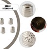 Wellrun 4pcs Sewing Thimble Finger Protectors,Metal Finger Guard,Embroidery Fingertip Rings