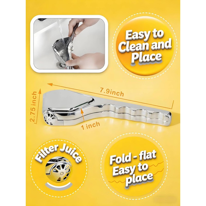 Lemon Squeezer, Stainless Steel Lemon Juicer, Hand Juicer, Manual Citrus