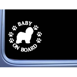 Baby on Board Old English L467 Sheepdog 6" dog Sticker decal