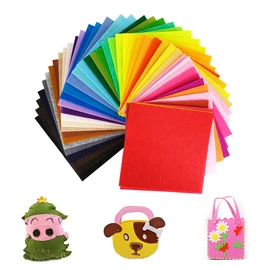 Felt Fabric Sheet Nonwoven Fabric Wool Felt Craft DIY Craft Materials Handmade Craft Kindergarten Decoration Felt Colorful 40 Pieces 5.9 x 5.9 inches (15 x 15 cm) Thickness 0.04 inch (1 mm)