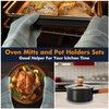 6 Pack Oven Mitts and Pot Holders Sets,Silicone Oven Mitts
