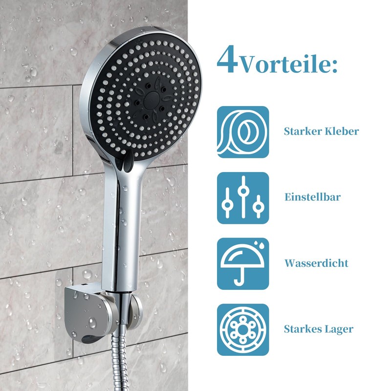 OFFO Shower Head with Hose and Holder, Large Shower Head