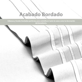 LUXOY Juego de sábanas Individual Bordadas de Lujo con 4 Piezas Imperial Collection, sábanas Extra Suaves, hipoalergénicas, Transpirables y...        