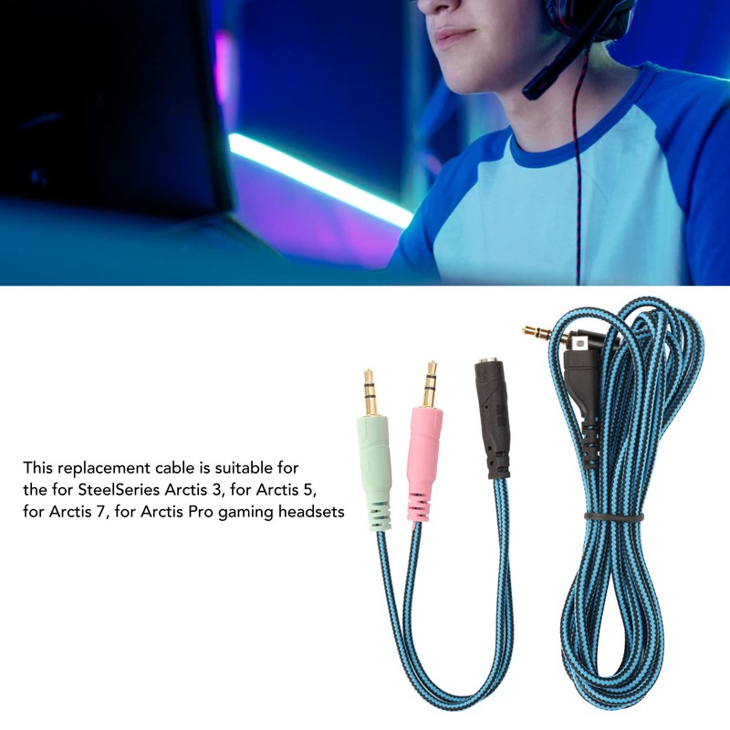 Replacement Audio Cable for SteelSeries Arctis 3, Arctis 5, Arctis