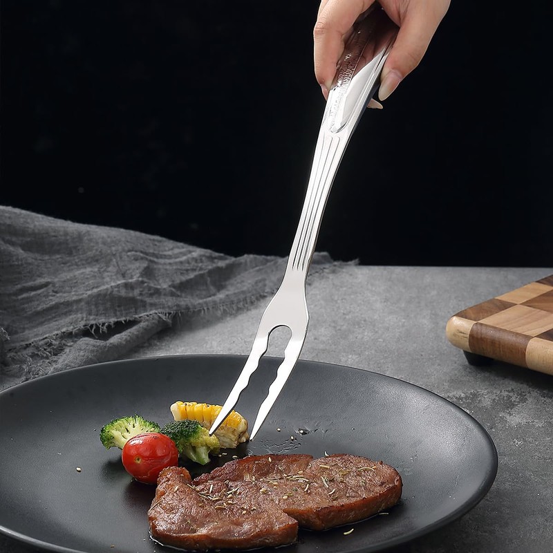 ReaNea Meat Fork, Heavy Duty Stainless Steel Carving Cooking Fork,