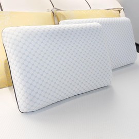 Okao Home Goods 2PACK Memory Foam Pillows,Standard Ventilated Bed Pillows with Washable Cover,Cooling,Standard 2 Pack