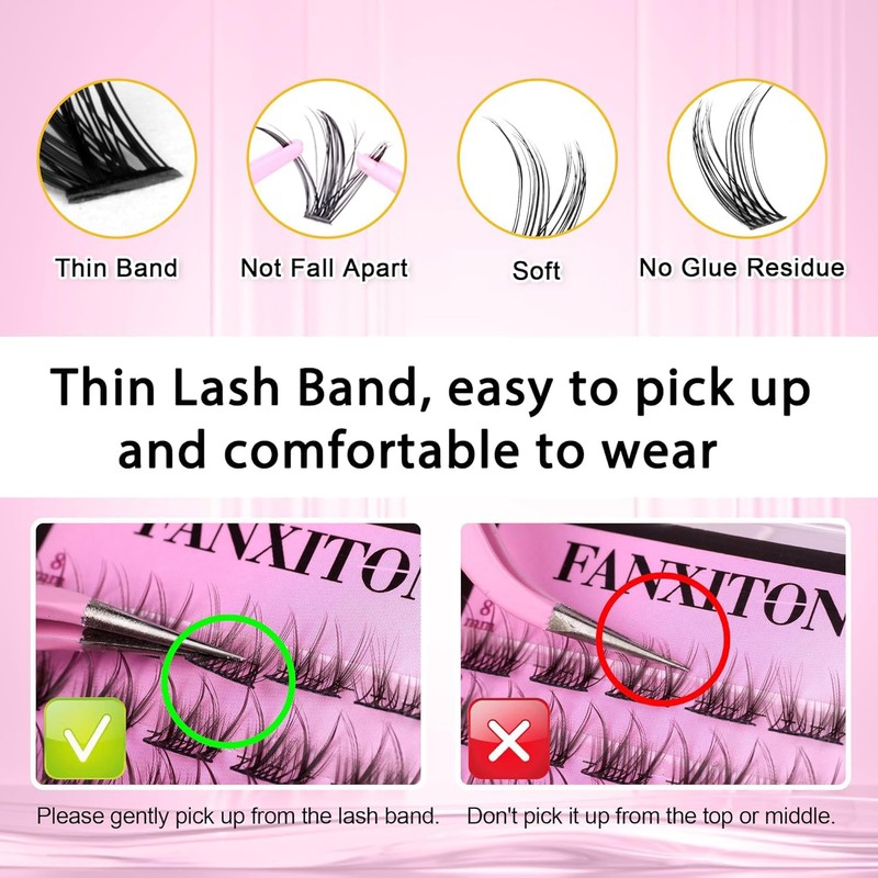 DIY Lash Extension Kit Natural Look Wispy Lash Clusters D