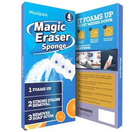MaxSpark Magic Eraser Ultra Foamy Sponge - Powerful Magic Erasers & Melamine Sponges for Cleaning - Best Magic Sponges Cleaning Eraser for Tough Stains