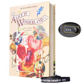 EIOUMAX Real Pages Diversion Book Safe with Combination Lock,Hollowed Out Book Anti-Theft Safe -Alice in Wonderland（Full Size）