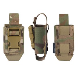 IDOGEAR Tactical Flashlight Holder Molle flashbang Pouch Magazine Pouch Multi-Purpose Tool Pouch for Vest Heavy Duty Belt Backpack (Multi-camo)