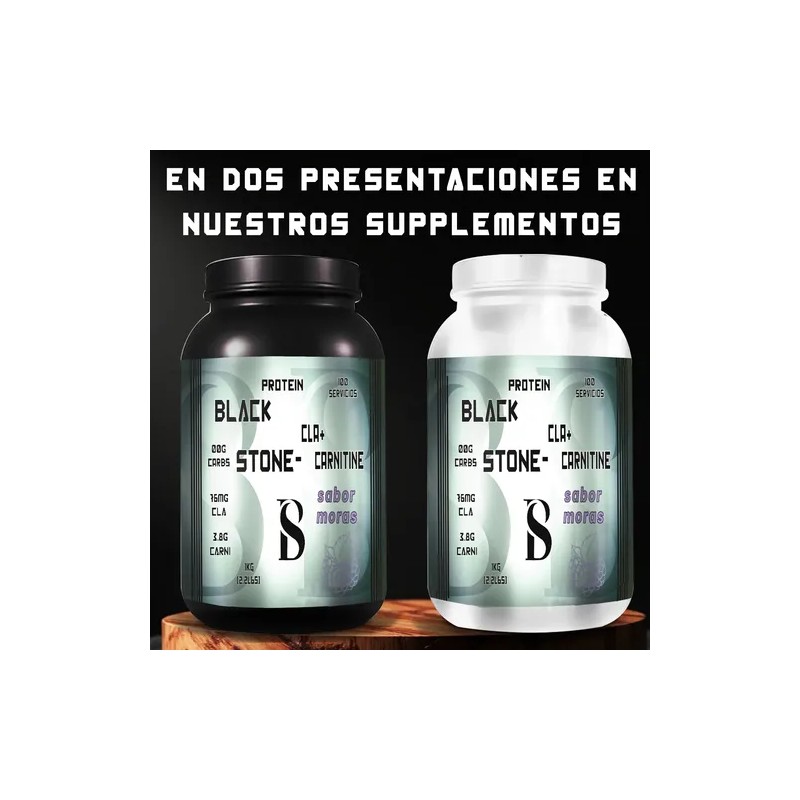 Cla + Carnitina 1kg Black Stone 100 Servicios Pre Entreno