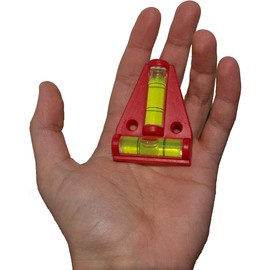 SoSupplies Mini Red Spirit Level 2 Way Mini Caravan Levelling Aid Indicator Small T Shaped Bubble Levelling Tool for On-The-go Measuring