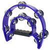 PHITUODA Tambourine Double Row, Metal Jingles Hand Held Percussion, Half