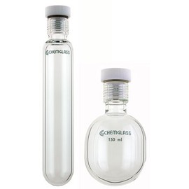 Chemglass CG-1880-21 Series CG-1880 Heavy Wall Pressure Vessel, Cylindrical, 15 Internal Thread, Bushing Size/15, 25.4 mm OD, 102 mm Length, 15 mL Capacity