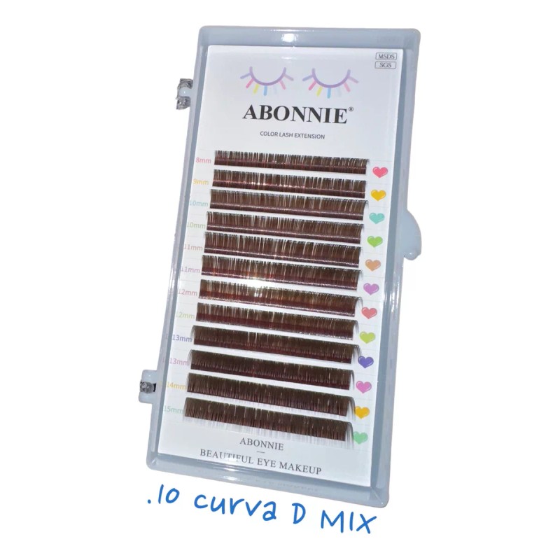 Lashesandfun Extensiones De Pestañas 1x1 Color Café 0.05d Mix 8-15mm