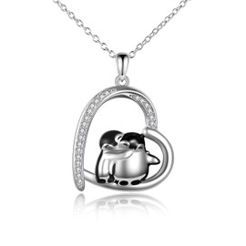 YFN Cute Animal Necklace, Silver S925, Hypoallergenic, Heart Pendant Necklace, Women's, Popular, Simple, Cute, Animal Pendant, Jewelry, Accessory, Friendship, Love, Birthday, Gift for Friends,