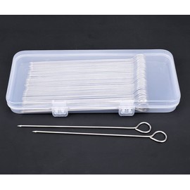 HONSHEN Turkey Lacers for Trussing Turkey,50pcs 6 inches Stainless Steel skewers with Plastic Box for Grilling Onions,Prawns,Turkey,Air Fryer,Baking,Rolled Meat,BBQ (6inch Lacers 50p)