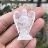 Ladeukoi Natural Gemstone Healing Crystal Prayer Guardian Angel Statue, Carving