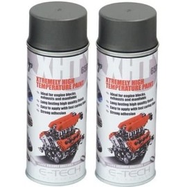 2 x Cans of E-Tech 400ml Xht VHT Very High Temperature Paint - Graphite Grey