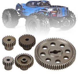 RC Car Spur Gear Set, 64T Differential Main Metal Spur Gear with 17T 21T 26T 29T Gear, RC Motor Gear Spare Parts for 1/10 RC HSP RedCat Model Car