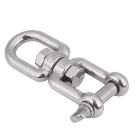 KIMISS Duty 304 Stainless Steel Swivel Ring Snap Rolling Shackle Device(12mm)