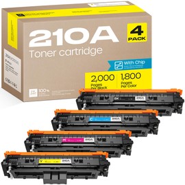 210A 210X Toner Cartridges 4 Pack High Yield Compatible for HP 210A Toner Cartridges Work for HP Color Laserjet MFP 4301fdw 4301fdn Pro 4201dw 4201dn Series Printer W2100A W2100X (with Chip)