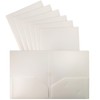 Heavyweight White Plastic 2 Pocket Portfolio Folder, 24 Pack, Letter