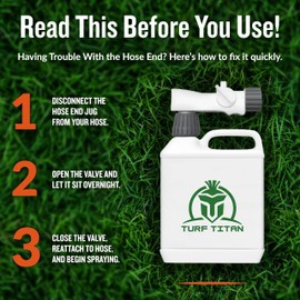 Turf Titan Drought Defender Hose End - Shields Heat and Nutrient Rich Plant Food - Ideal Summer Soil Liquid Fertilizer Promoting Healthy Green, Water-Conserving Turf Grass - Covers up to 8,000 Sq Ft