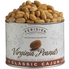 FERIDIES Cajun Virginia Peanuts, Super Extra Large, Spicy Snacks with Secret Seasoning, Gluten Free, 18oz Can 18 Ounce Cajun