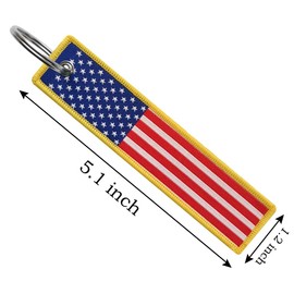 FHZJKJX 3 Pack American Flag Keychain Tag with Key Ring - Keys, Cars, Motorcycles, Backpacks, Luggage and Gifts - EDC