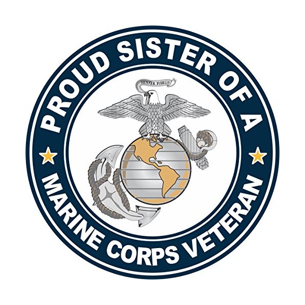 US Marine Corps Veteran Proud Sister 3.8 Inch Decal