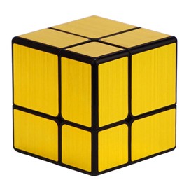 Mirror Cube 2x2x2 Speed Cube 2x2 Magic Cube Puzzle for Kids & Adults (2 Level Gold)