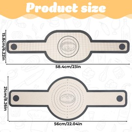 YBEATY 2 Pcs Silicone Bread Sling Oval And Round Dutch Oven Liner Non Stick Easy Clean Reusable Baking Mat With Long Handles Sourdough Bread Baking Tools Supplier Liner (Gray)