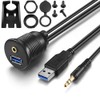 URWOOW 1M 3ft 3.5mm & USB 3.0 AUX Extension Mount